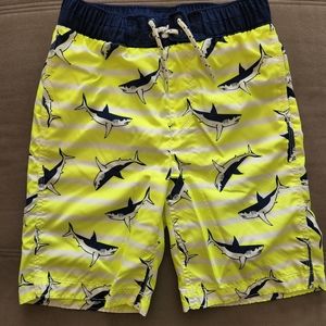 Gap Boys' Yellow Sharks Swim Trunks -YELLOW/BLUE -LARGE (10-12)